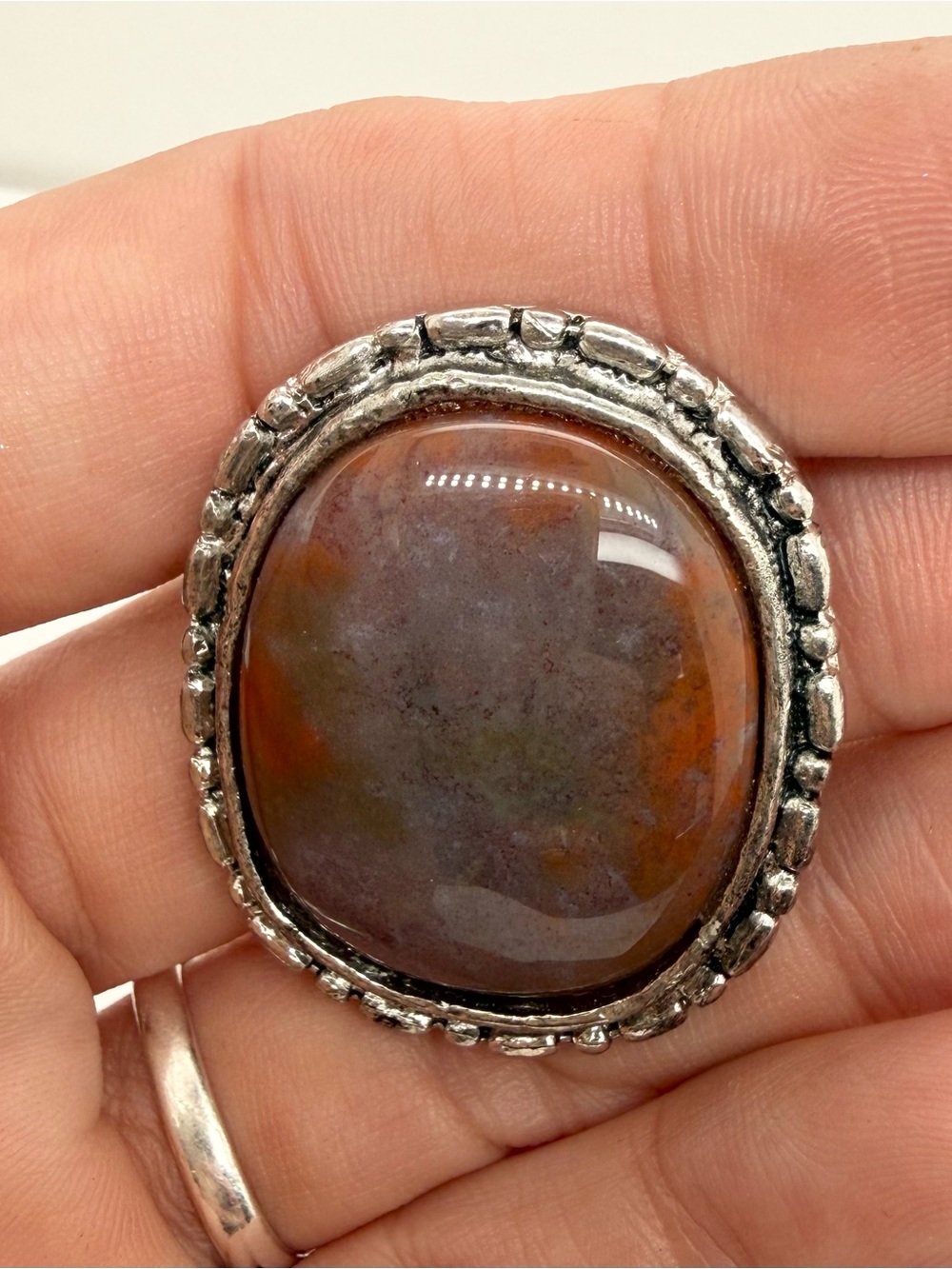Amethyst Sage Agate Genuine Stone Western Bolo Tie Rodeo Cowboy NFR 1.5x1.25 in.